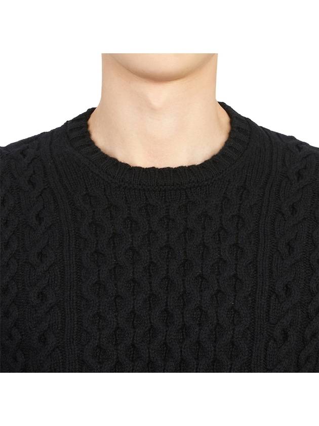 Crew Neck Lambswool Knit Top Black - DRUMOHR - BALAAN 7