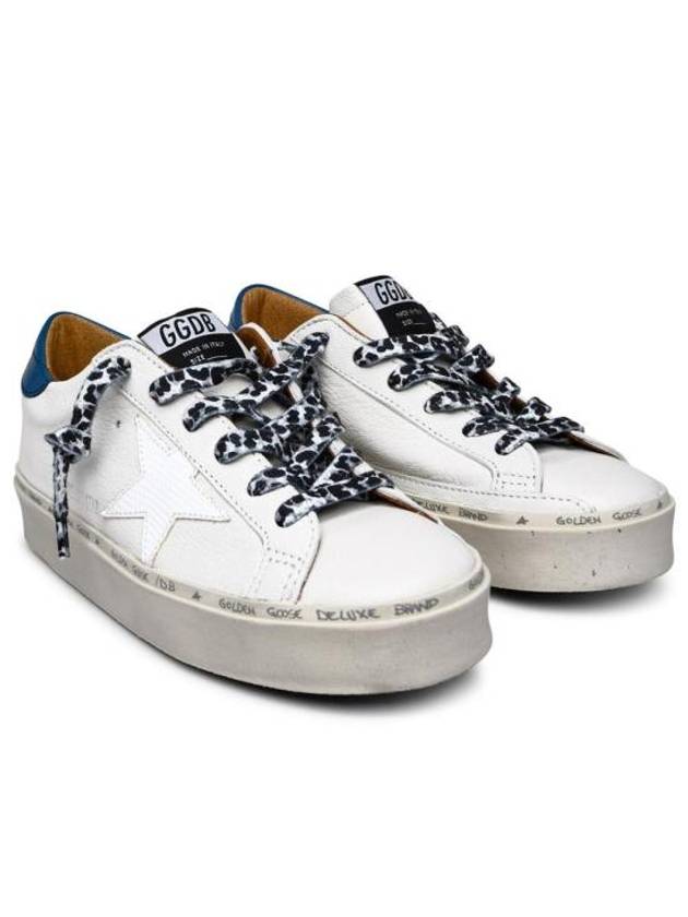 Women's Hi Star Blue Tab Nappa Leather Low Top Sneakers White - GOLDEN GOOSE - BALAAN 3