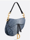 Saddle Strap Denim Oblique Jacquard Shoulder Bag Blue - DIOR - BALAAN 3