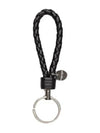 Intrecciato Leather Key Holder Black - BOTTEGA VENETA - BALAAN 2