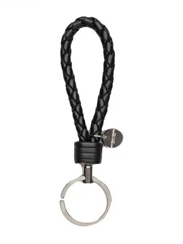 Intrecciato Leather Key Holder Black - BOTTEGA VENETA - BALAAN 2