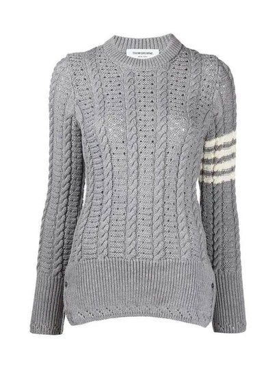 4 Bar Wool Knit Top Light Grey - THOM BROWNE - BALAAN 2