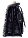 Crocodile Embossed Leather Sunset Medium Cross Bag Black - SAINT LAURENT - BALAAN.