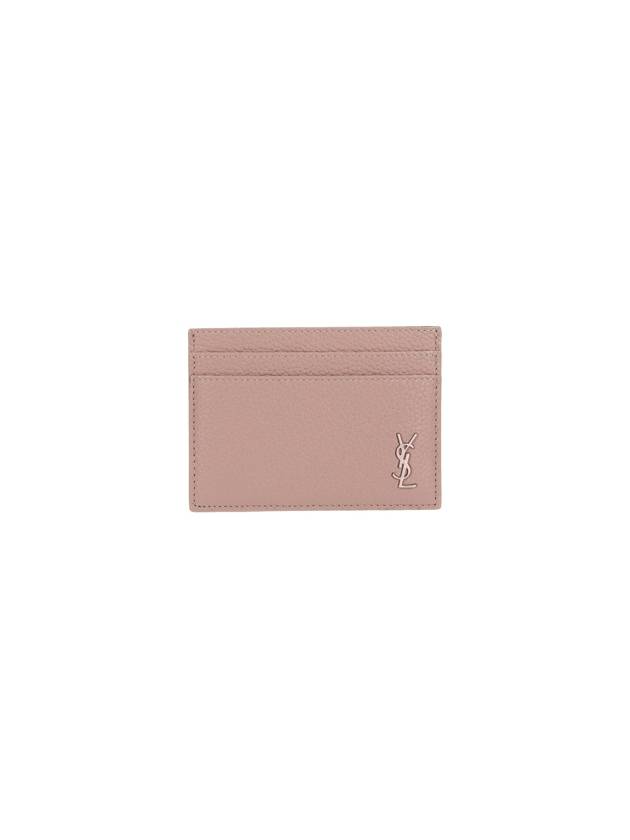 Casandre Small Grain Leather Card Wallet Greysih Brown - SAINT LAURENT - BALAAN 2