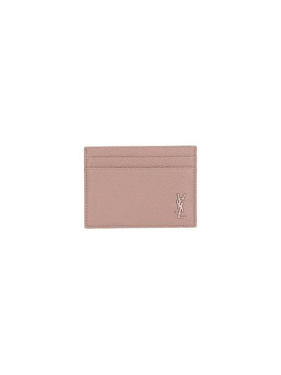 Casandre Small Grain Leather Card Wallet Greysih Brown - SAINT LAURENT - BALAAN 2