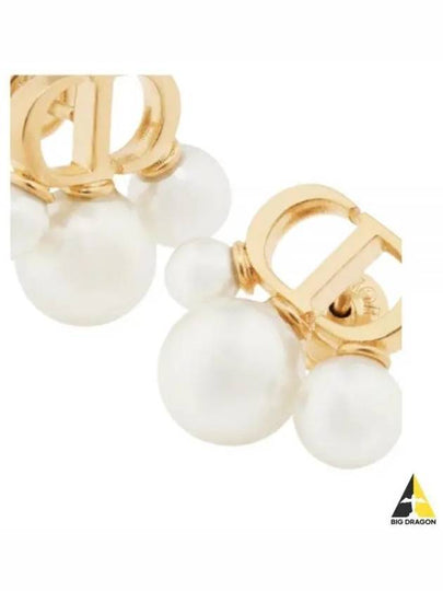 Tryptique Resin Pearl Mini Stud Earrings Gold - DIOR - BALAAN 2