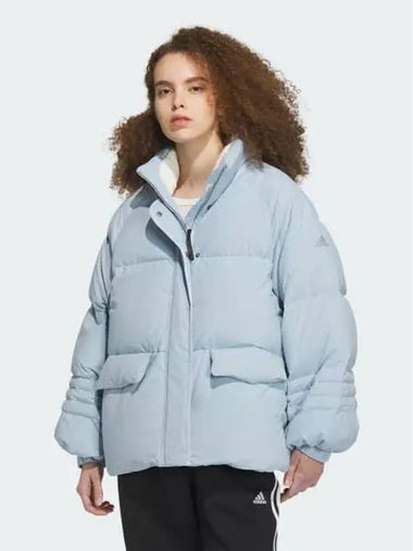 A Line Shape Down Jacket Women s Wonder Blue Chalk White Gray IL8914 555016 - ADIDAS - BALAAN 1