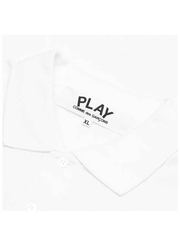 Black Heart Polo Shirt White AZ T066 - COMME DES GARCONS - BALAAN 8