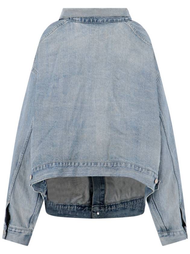 Off-Shoulder Denim Jacket Blue - BALENCIAGA - BALAAN 3