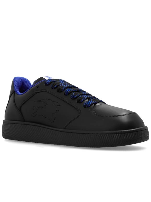 Stock Leather Low Top Sneakers Black - BURBERRY - BALAAN 5