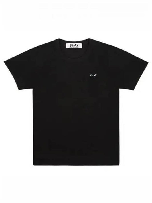 Women's Small Black Heart Logo Short Sleeve T-Shirt Black - COMME DES GARCONS - BALAAN 2