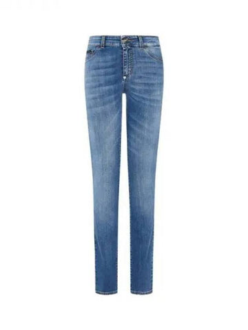 Women's Hexagon Logo Button Denim Jeggings Blue 271742 - PHILIPP PLEIN - BALAAN 1