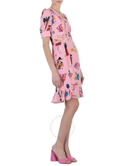 Moschino Ladies Fantasy Print Pink Illustration Print Dress, Brand Size 38 (US Size 4) - MOSCHINO - BALAAN 2