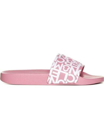 Jeanne Logo Print Slippers Pink - MONCLER - BALAAN.