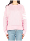 Women's Diagonal Wappen Crew Neck Sweatshirt Pink - THOM BROWNE - BALAAN 2