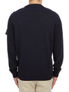 Logo Patch Crew Neck Wool Knit Top Navy - STONE ISLAND - BALAAN 5