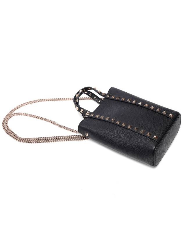 Rockstud Tote Bag Black - VALENTINO - BALAAN 6