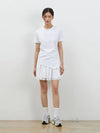 Side unbalanced shirring t-shirt white - RYUL+WAI: - BALAAN 3