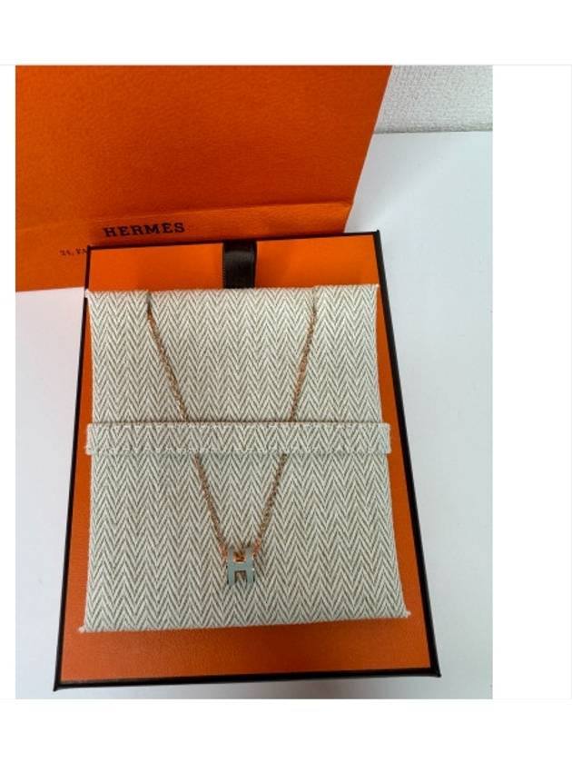 Mini Pop H Pendant Necklace Rose Gold - HERMES - BALAAN 4