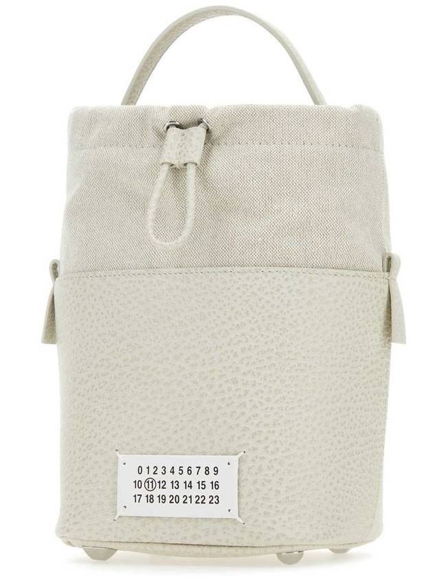 5AC Number Logo Texture Leather Bucket Bag Grey - MAISON MARGIELA - BALAAN 3