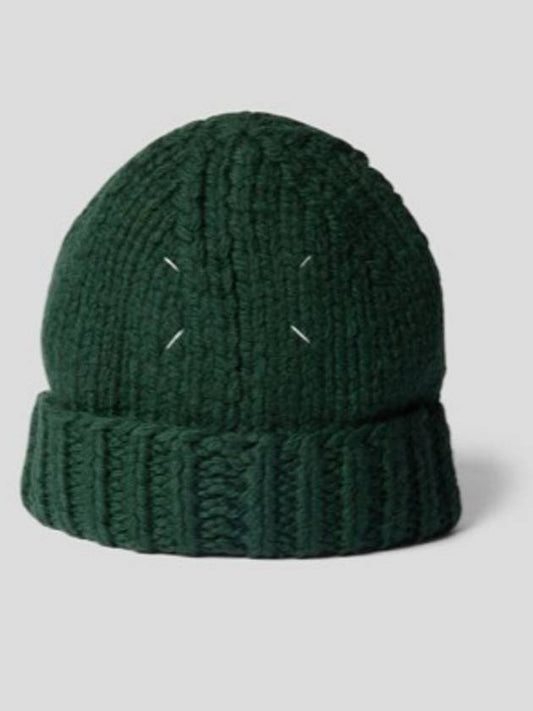 chunky wool knit beanie dark green - MAISON MARGIELA - BALAAN 2