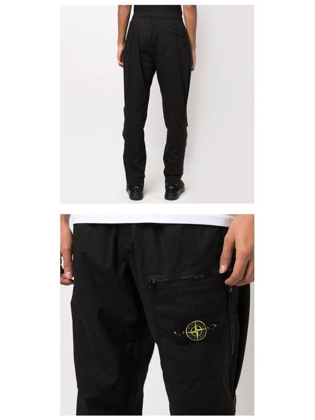 Stretch Cotton Tela Paracadute Garment Dyed Cargo Pants Black - STONE ISLAND - BALAAN 6