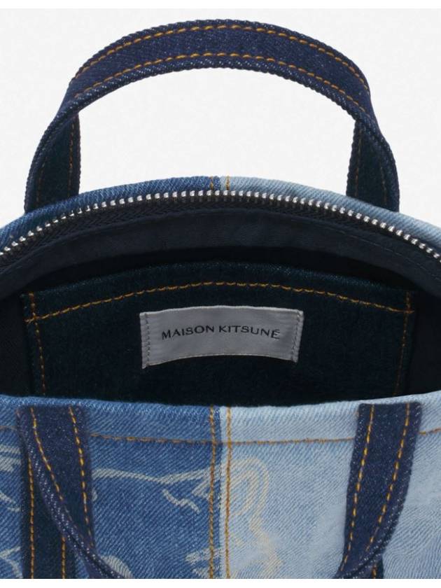 Fox Head Mini Denim Tote Bag - MAISON KITSUNE - BALAAN 4