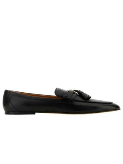 Tassel Embellished Leather Loafers Black - TOD'S - BALAAN 2