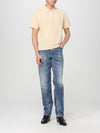 Men's Cassandre Cotton Polo Shirt Beige - SAINT LAURENT - BALAAN 3