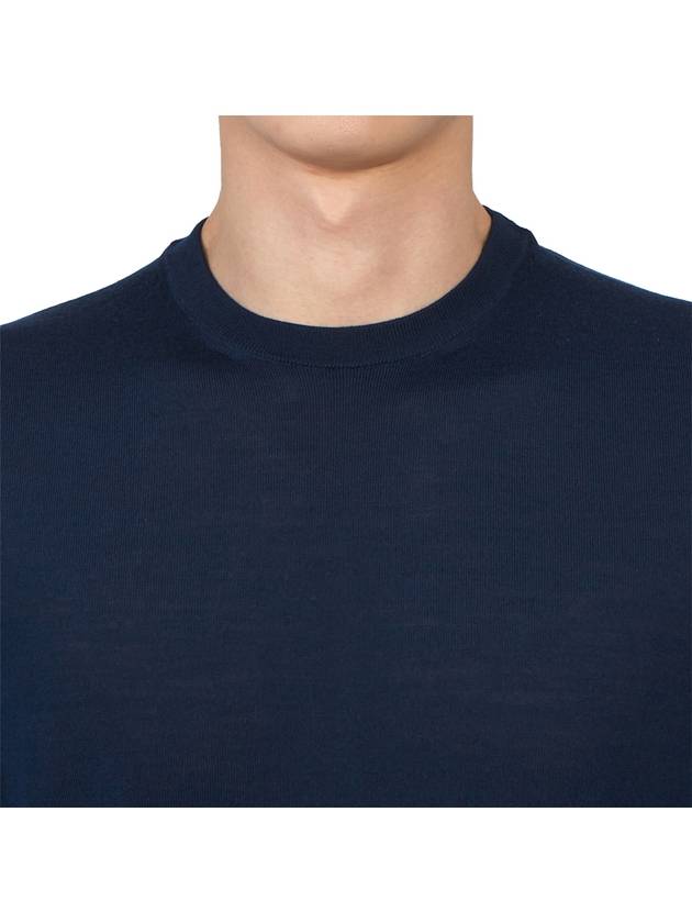 Men's Crew Neck Wool Knit Top Navy - DRUMOHR - BALAAN 7