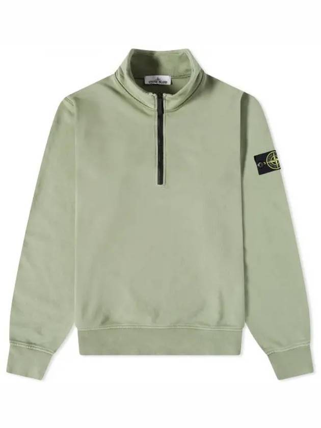 Wappen Patch Half Zip Up Sweatshirt Green - STONE ISLAND - BALAAN 1