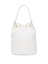 Triangular Logo Duet Re-Nylon Bucket Bag White - PRADA - BALAAN.