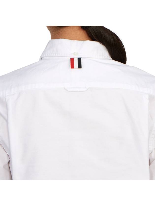 Button Down Cotton Oxford Long Sleeve Shirt White - THOM BROWNE - BALAAN 10