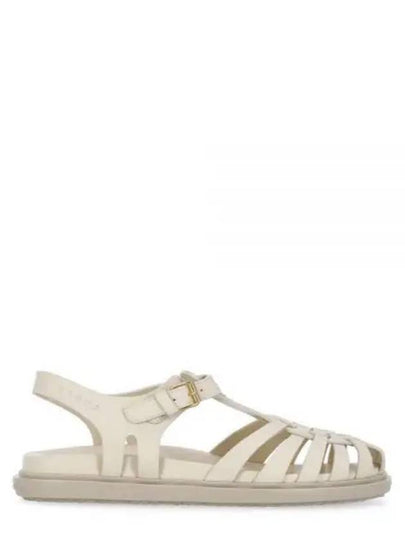 Leather Flat Sandals Beige - MARNI - BALAAN 2