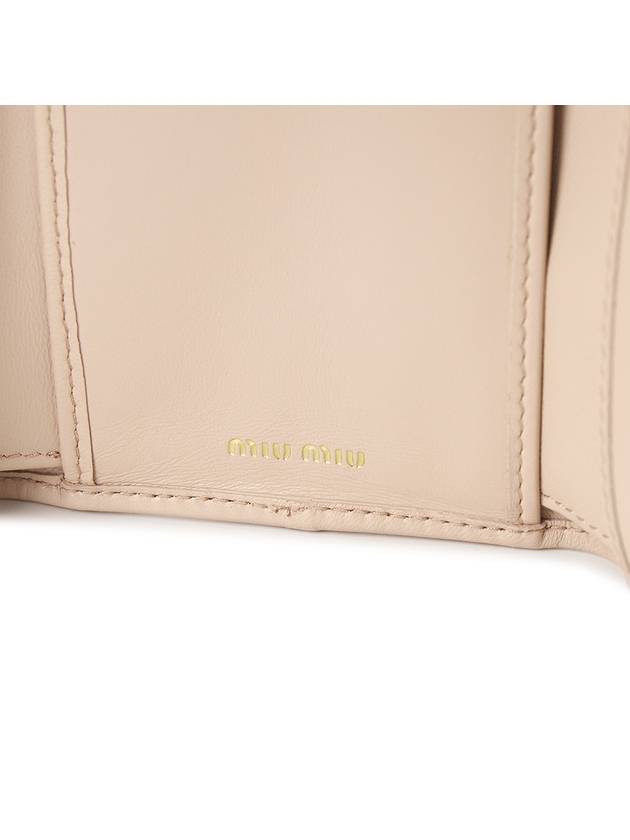 Matelasse Logo Nappa Leather Half Wallet Powder Pink - MIU MIU - BALAAN 6