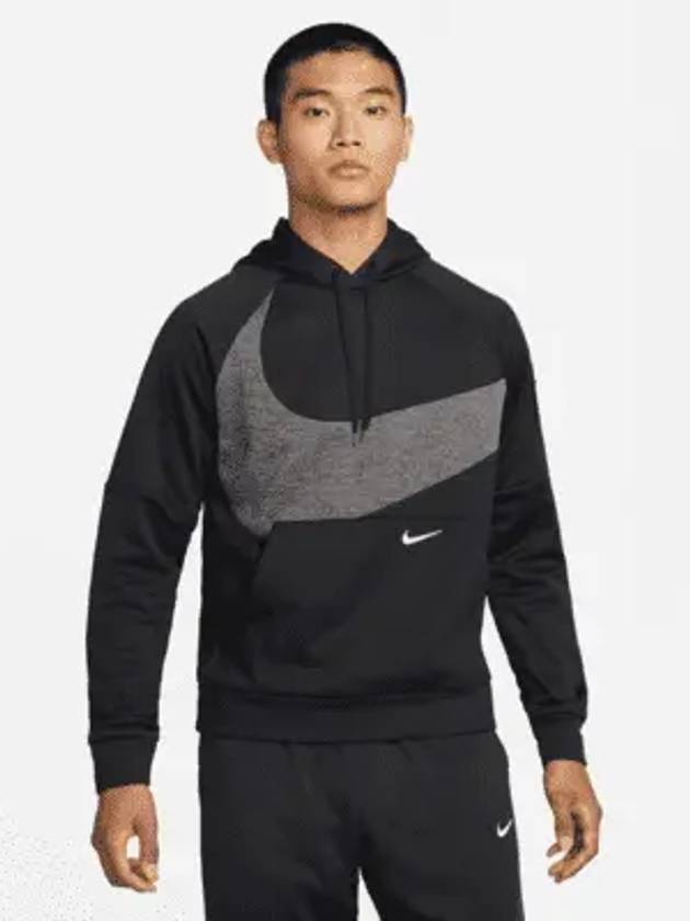 Men's Therma-Fit Pullover Fitness Hoodie Black - NIKE - BALAAN 2