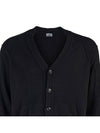 Lambswool GRS Buttoned Cardigan Black - CP COMPANY - BALAAN 5