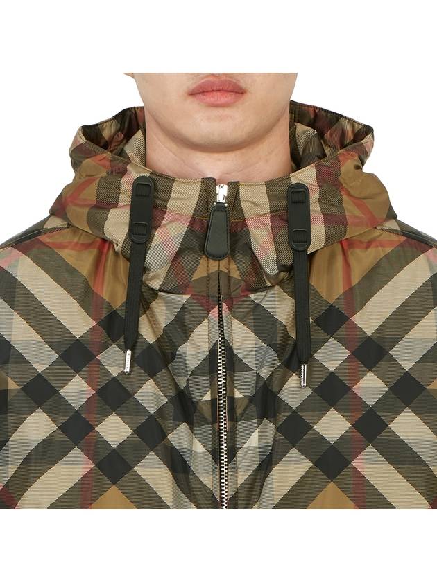 Layered Check Nylon Hooded Jacket Archive Beige - BURBERRY - BALAAN 8