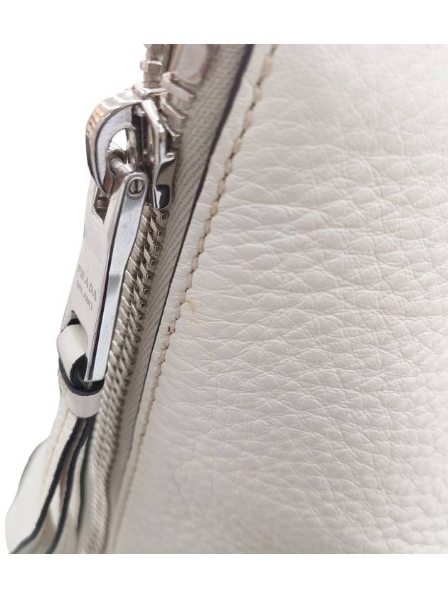 Women s 1BG099 Side Zipper Vitello White Shoulder Bag - PRADA - BALAAN 10