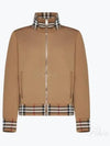 Men's Check Trim Track Jacket Camel - BURBERRY - BALAAN 2