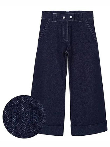 KIDS Blue Wide Denim Pants 4SBM12PANB 533 1209123 - DIOR - BALAAN 1