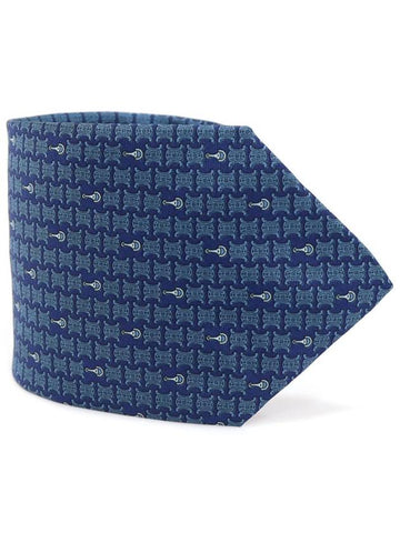 100 silk blue triope pattern tie - CELINE - BALAAN 1