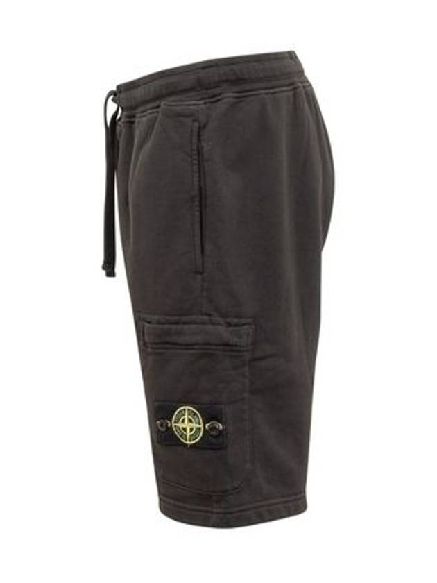 Cotton Fleece Cargo Bermuda Shorts Navy - STONE ISLAND - BALAAN 4