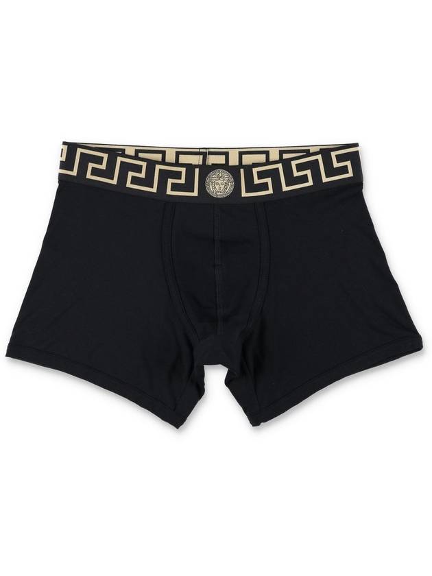 Men's Greca Waist Band Boxer Briefs 2 Pack Black - VERSACE - BALAAN 3