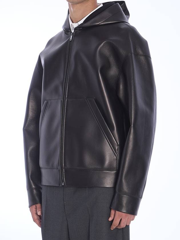 Leather Hooded Jacket - VALENTINO - BALAAN 2