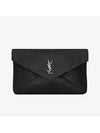 Cassandre Embellished Leather Clutch Bag Black - SAINT LAURENT - BALAAN 2