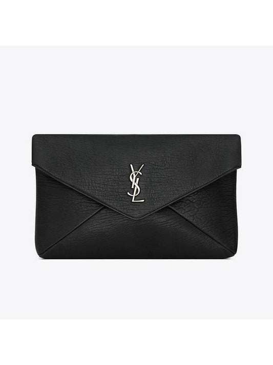 Cassandre Embellished Leather Clutch Bag Black - SAINT LAURENT - BALAAN 2