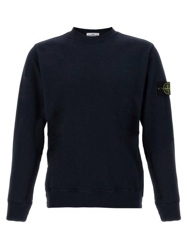 Malfilé Fleece Old Effect Sweatshirt Navy - STONE ISLAND - BALAAN 1