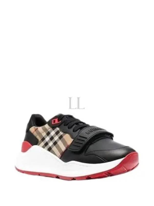 Vintage Check Leather Low Top Sneakers Black - BURBERRY - BALAAN 2
