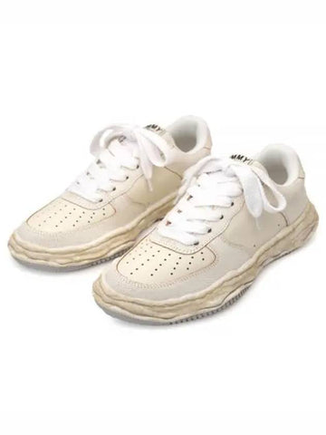 24 A12FW715 white WAYNE OG sole leather low top sneakers - MIHARA YASUHIRO - BALAAN 1